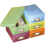 5 Coloured Shoe Boxes & Labels