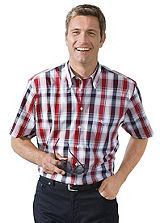 Cotton Short Sleeve Checked Shirt