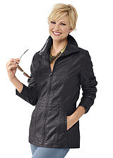 Faux Leather Seam Detailed Jacket