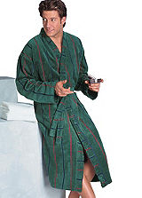 Luxurious Velour Striped Bathrobe