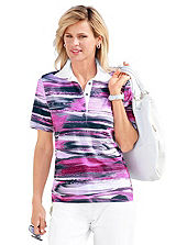 Patterned High Sheen Polo Shirt