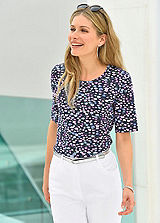 Round Neck Print Blouse